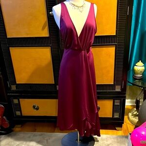 French Connection Burgundy High Low Dress